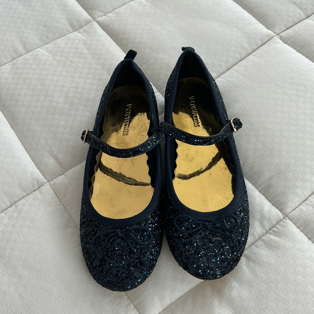 Crewcuts Maryjane Flats Sz 3 Sparkling Navy